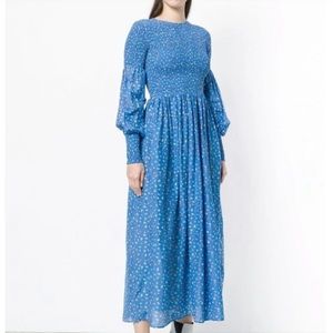 GANNI Marina Blue Floral Maxi Dress